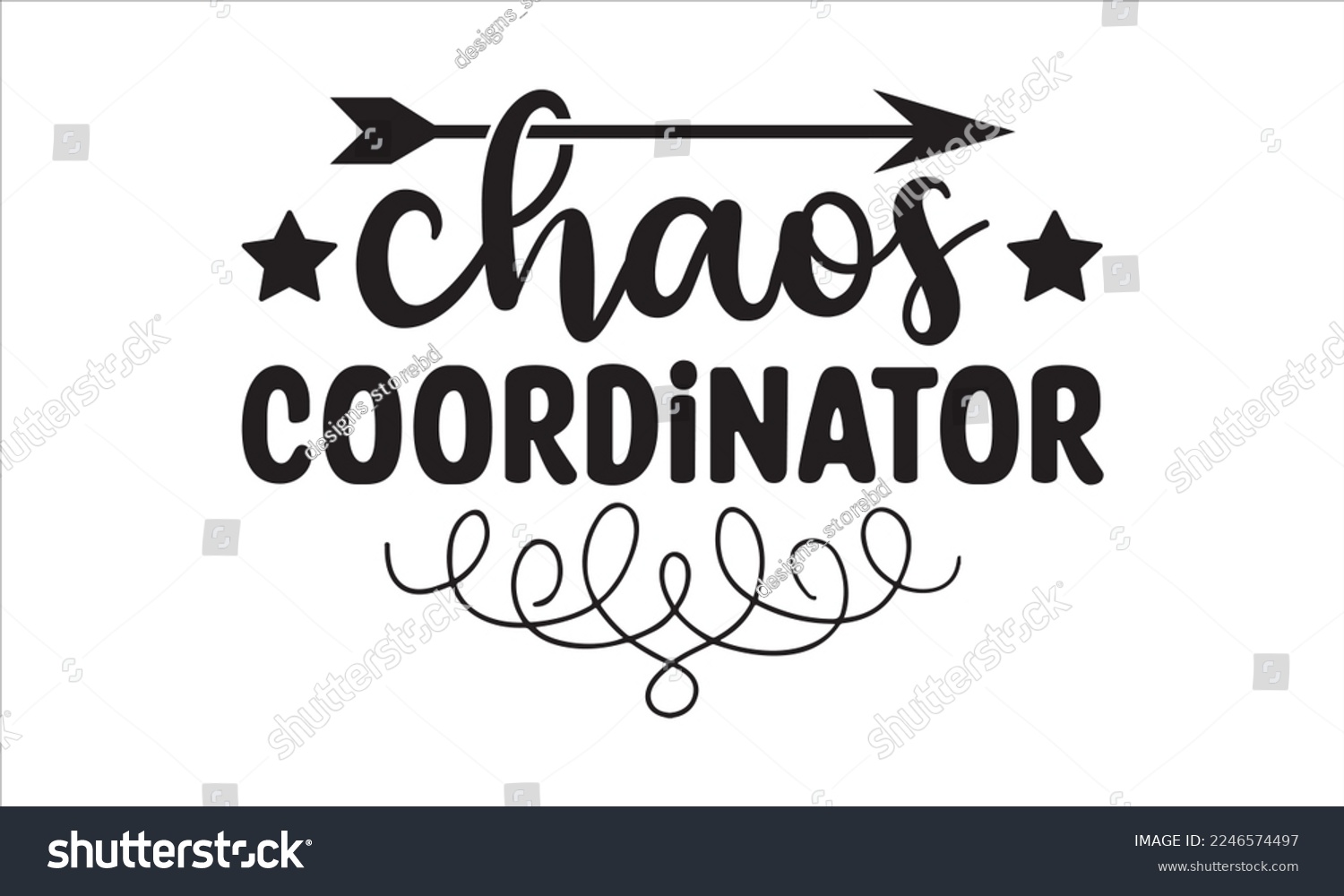 SVG of Chaos coordinator Svg, Teacher SVG, Teacher SVG t-shirt design, Hand drawn lettering phrases, templet, Calligraphy graphic design, SVG Files for Cutting Cricut and Silhouette svg