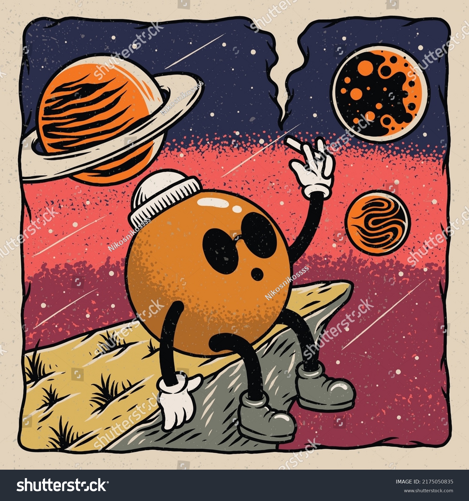Character Chillin Outer Space Illustration Stock Vector (Royalty Free ...