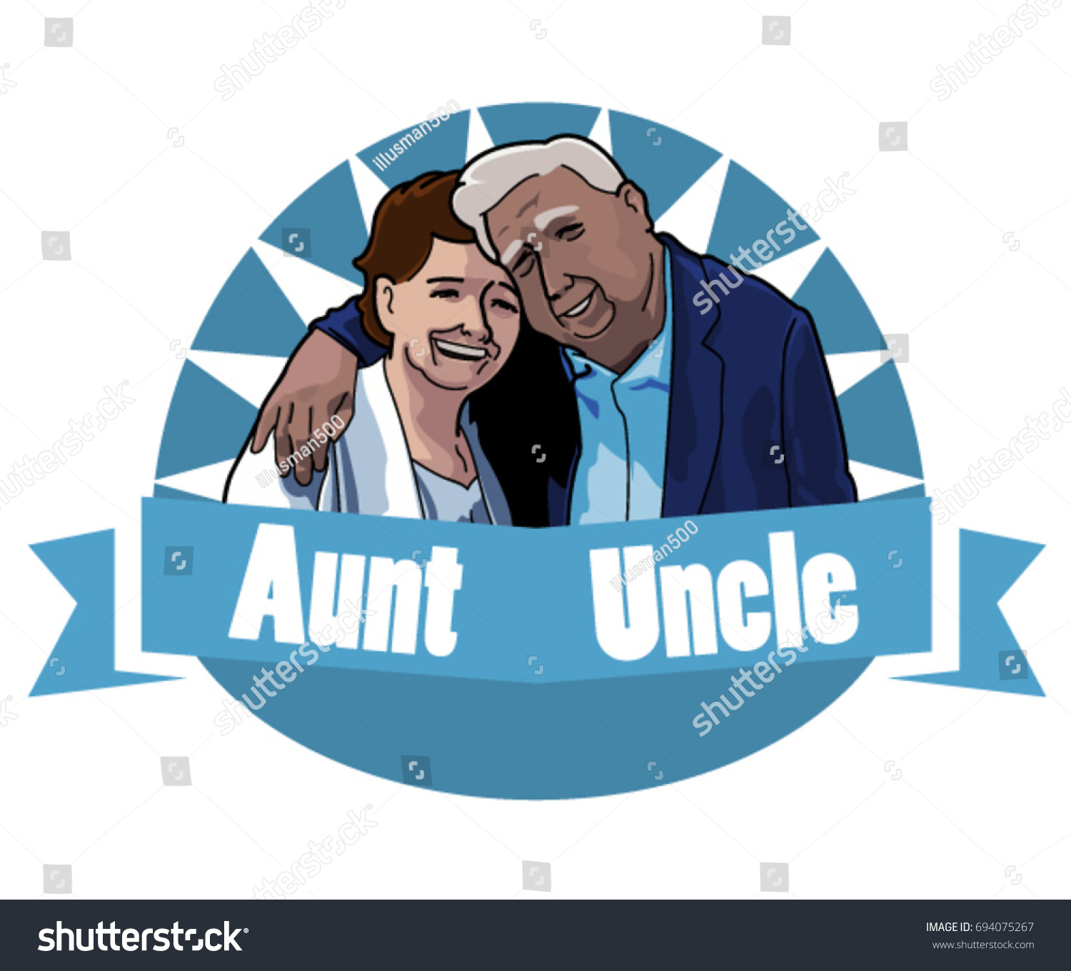 Character Design Aunt Uncle Stock Vector (Royalty Free) 694075267