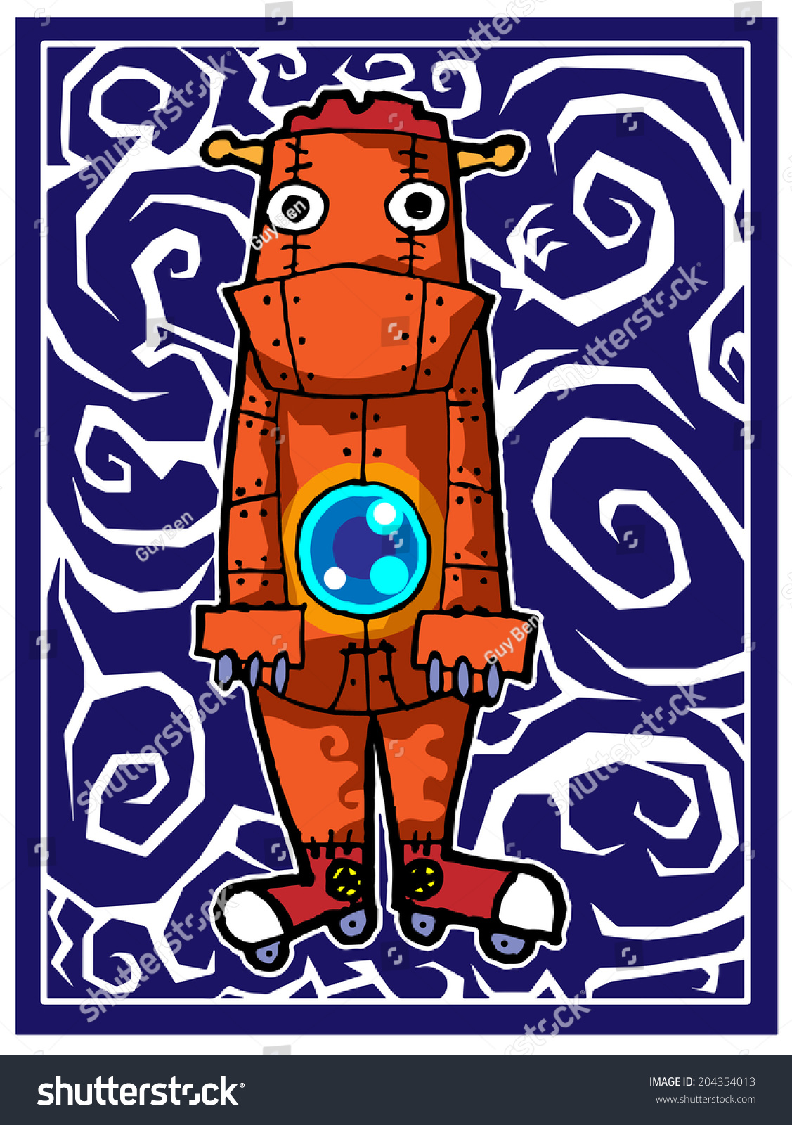 character design doll cute robot stock vector royalty free