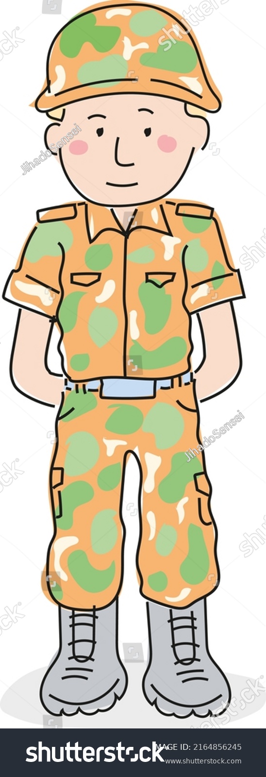 Character Illustration Male Soldier Stock Vector (Royalty Free ...