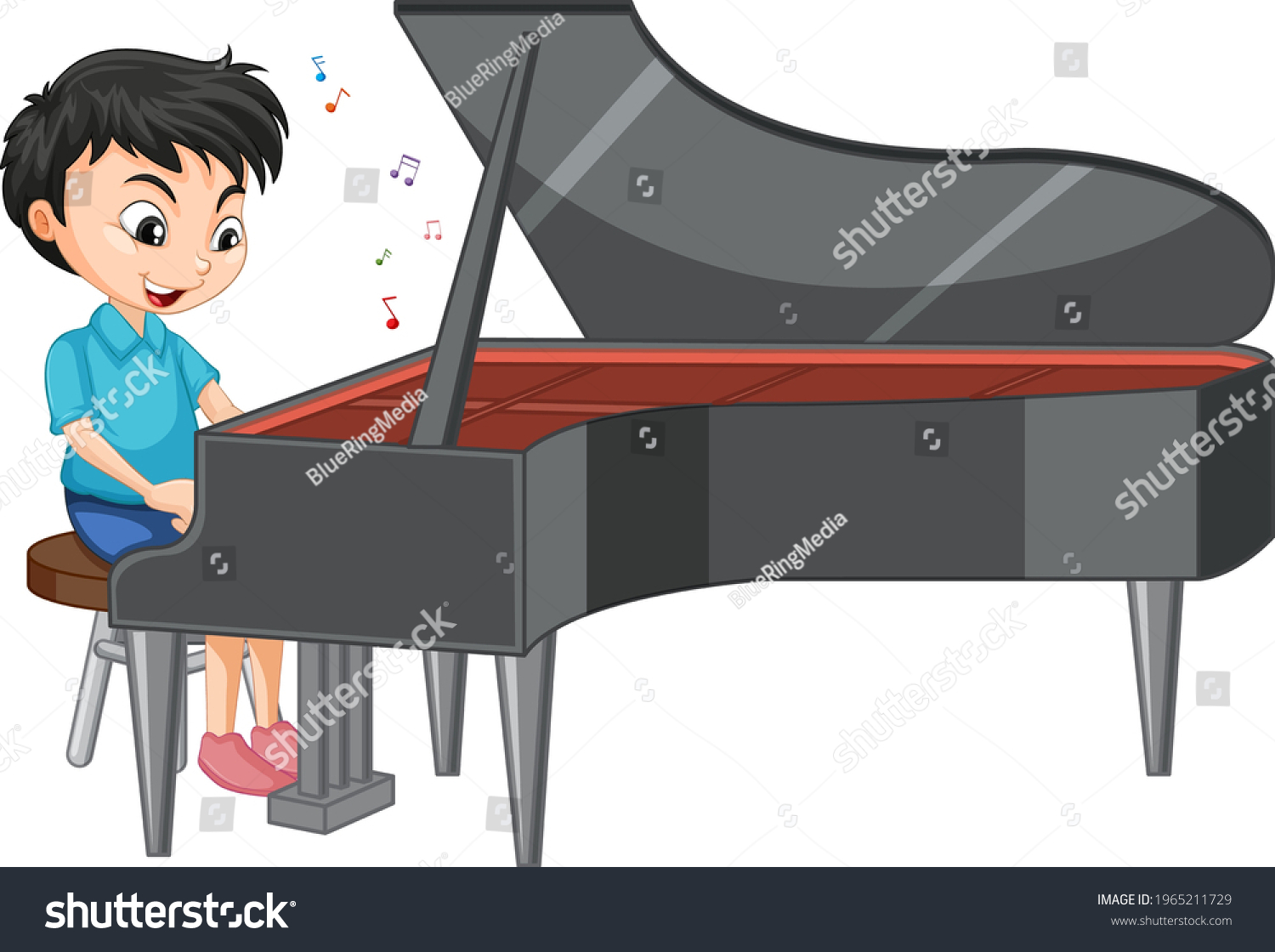 241 Little boy playing piano Stock Illustrations, Images & Vectors ...