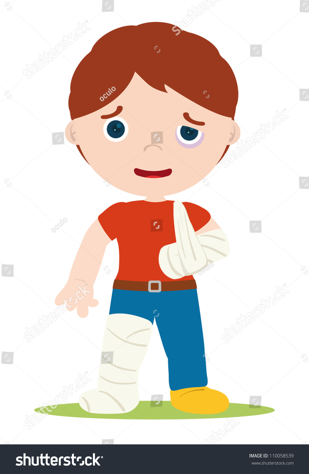 Character Of Injury Men, Be Careful Stock Vector Illustration 110058539 ...