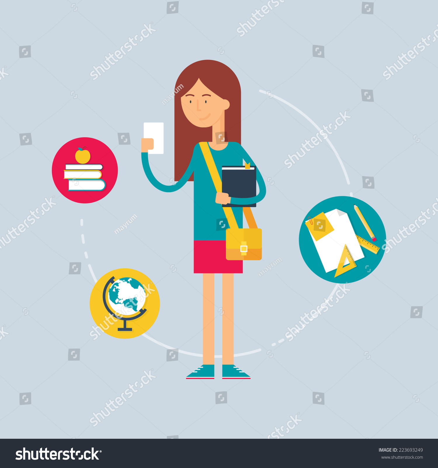 Character - Student, Education Concept. Vector Illustration, Flat Style ...