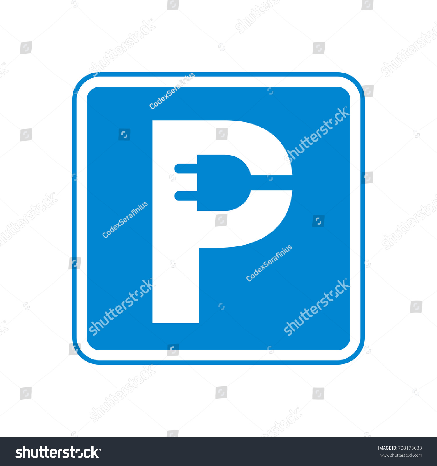 Charging Parking Sign Electric Car Plug Stock Vector (Royalty Free ...