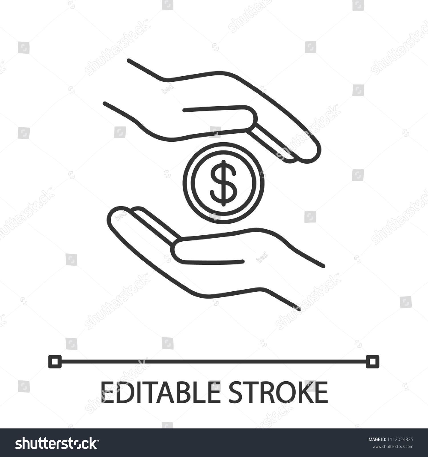 Charity Linear Icon Donation Islamic Zakat Stock Vector (Royalty Free ...