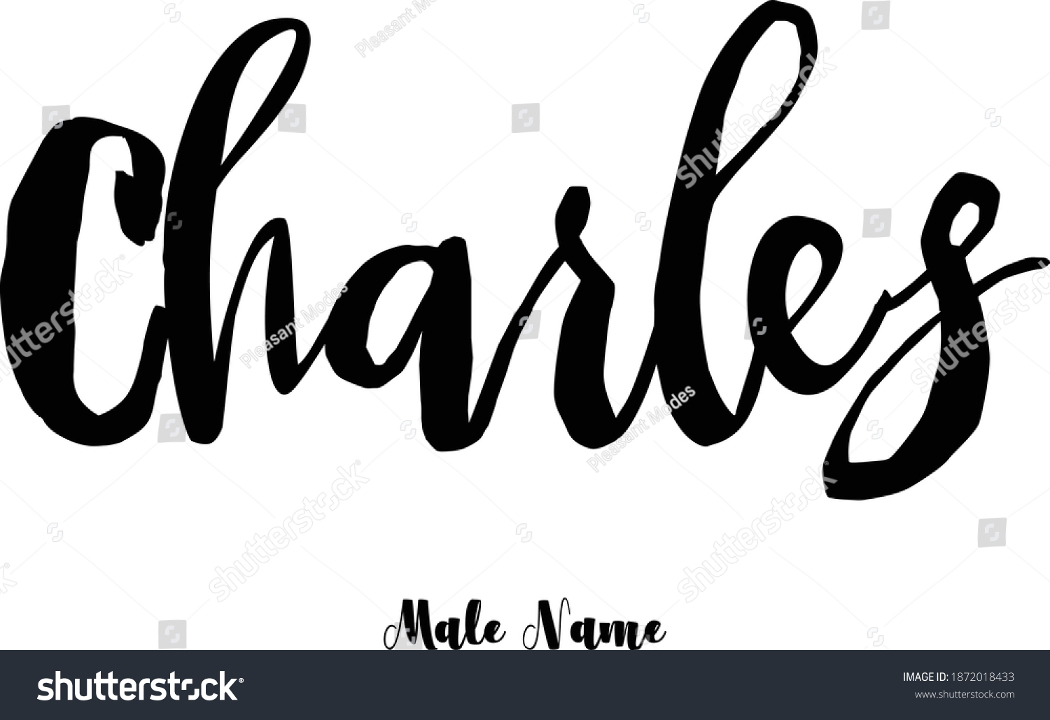 Charlesmale Name Bold Cursive Calligraphy Typeface เวกเตอรสตอก ปลอด