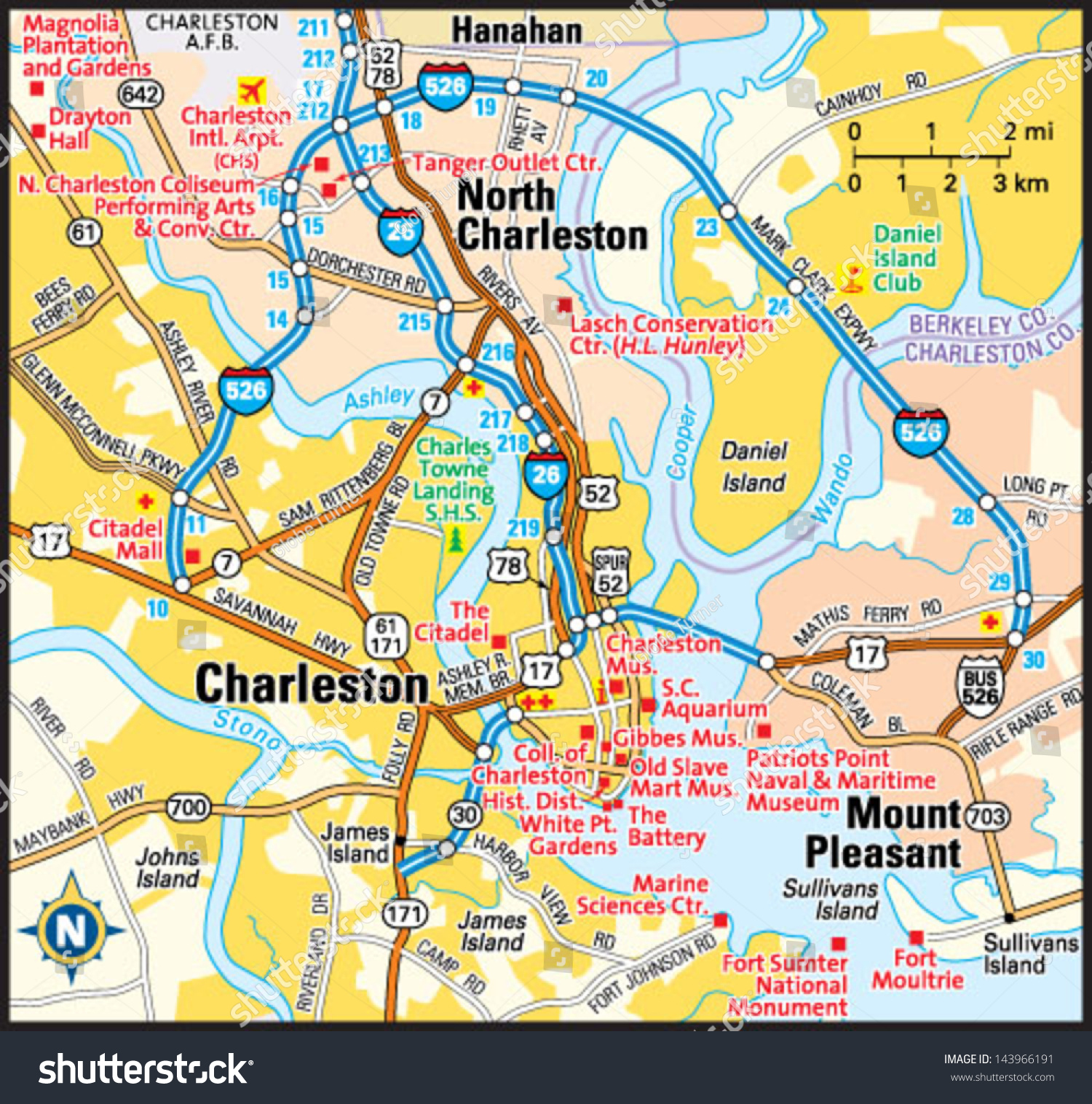 Map Of Charleston Sc And Surrounding Towns Charleston South Carolina Area Map Stock Vector (Royalty Free) 143966191 |  Shutterstock