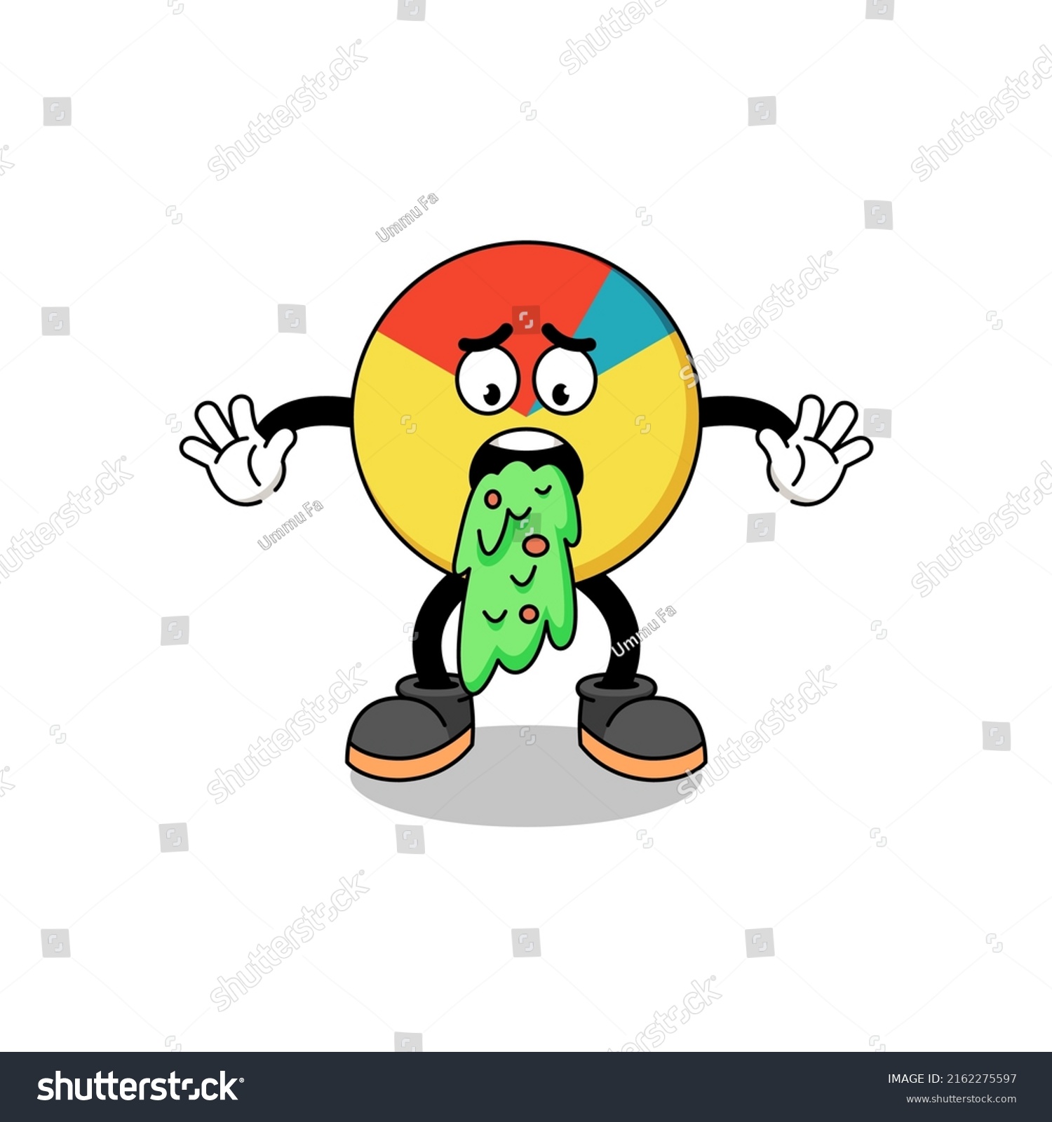 Chart Mascot Cartoon Vomiting Character Design Stock Vector (Royalty ...