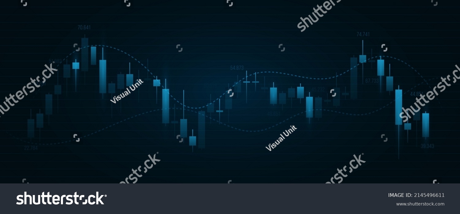 SVG of Chart of investment financial data. Stock market investment trading graph. Glowing price candles. Business technology background. Vector illustration. EPS 10 svg