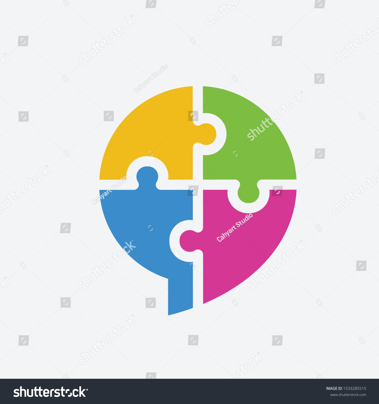 Chat Bubble Puzzle Logo Stock Vector Royalty Free