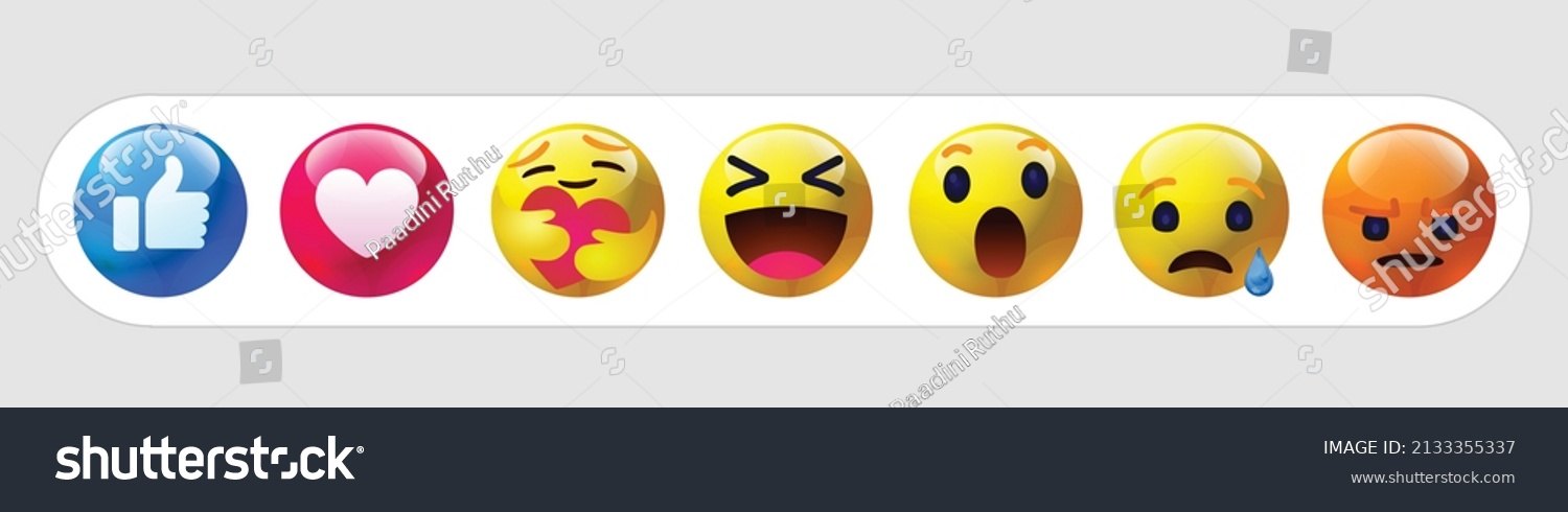SVG of chat comment reactions, icon template face tear smile sad hug love like Lol laughter 3d emoji character message high quality vector round yellow cartoon bubble emoticons comment social media Facebook svg
