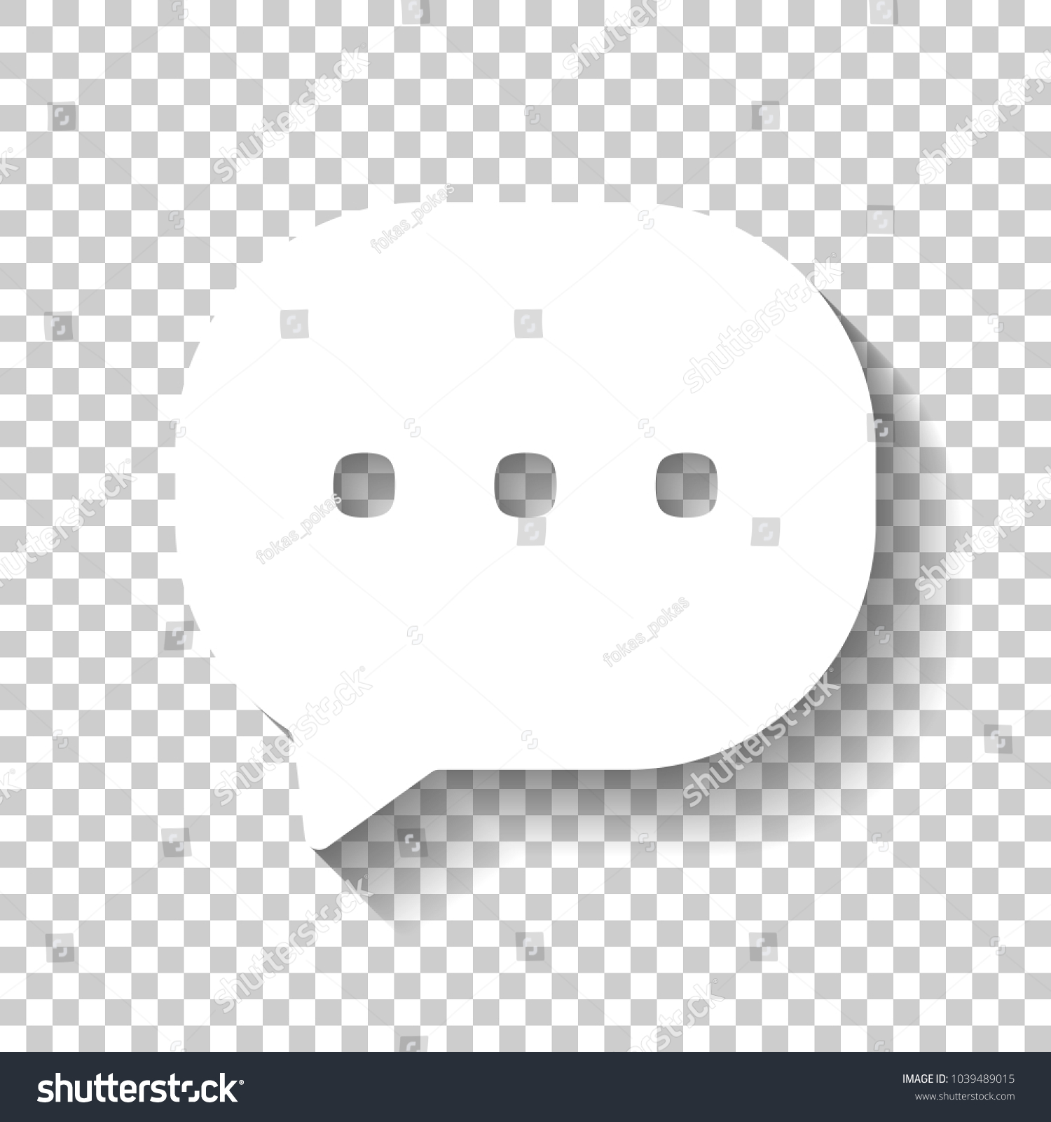 Chat Icon White Icon Shadow On Stock Vector Royalty Free