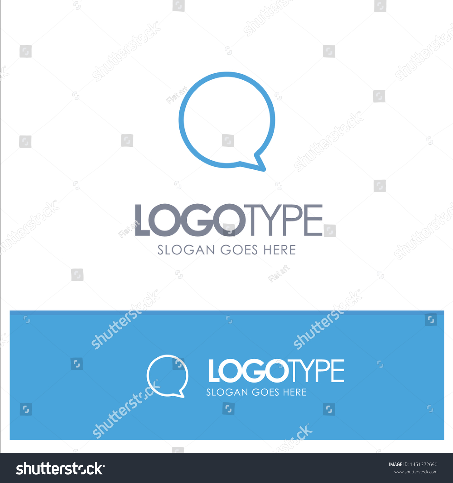 Chat Instagram Interface Blue Outline Logo Stock Vector Royalty Free