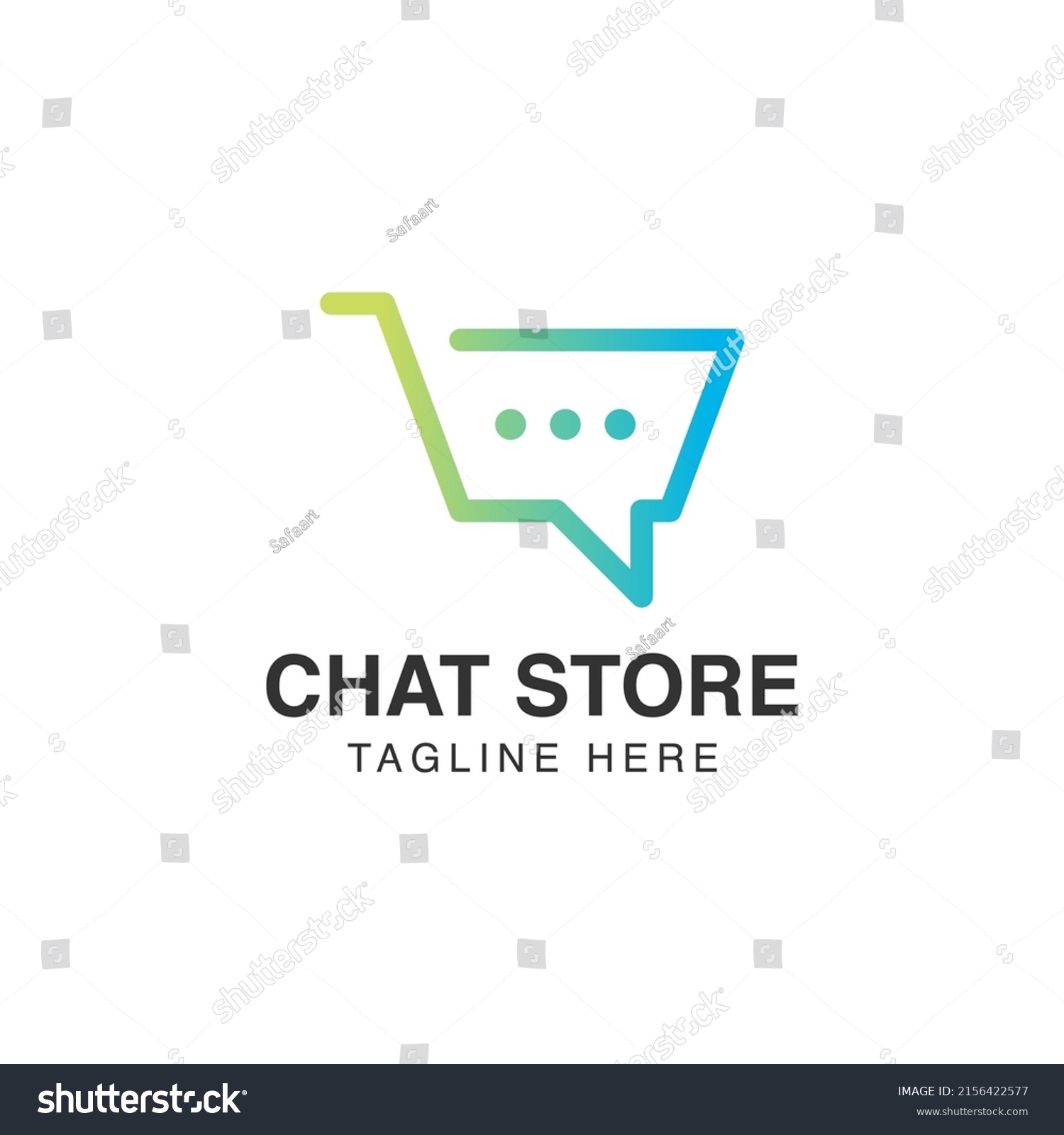 Chat Shop Logo Design Template Stock Vector (Royalty Free) 2156422577