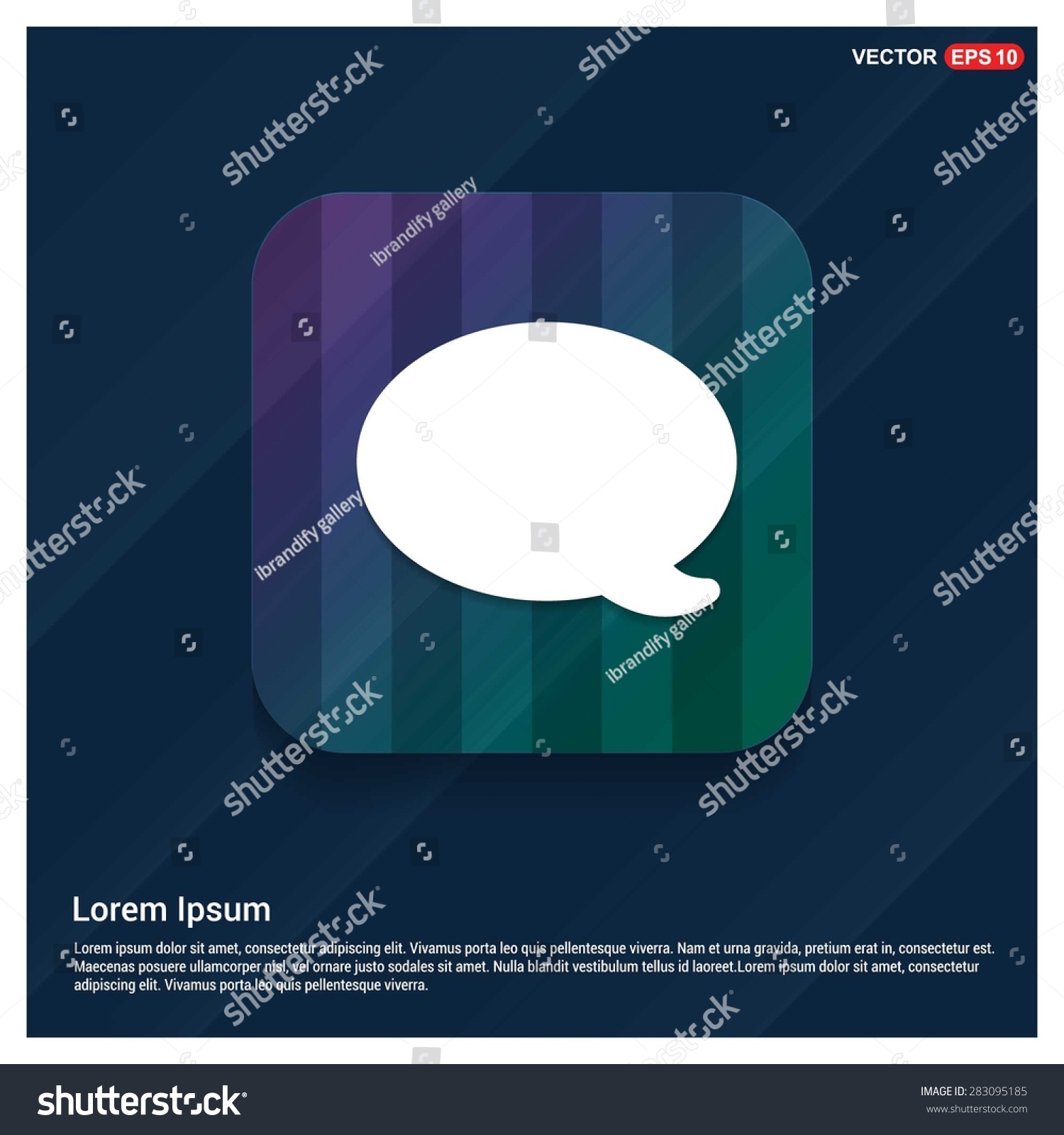 Chat Speech Bubble Icon - Abstract Logo Type Icon - Purple, Blue ...