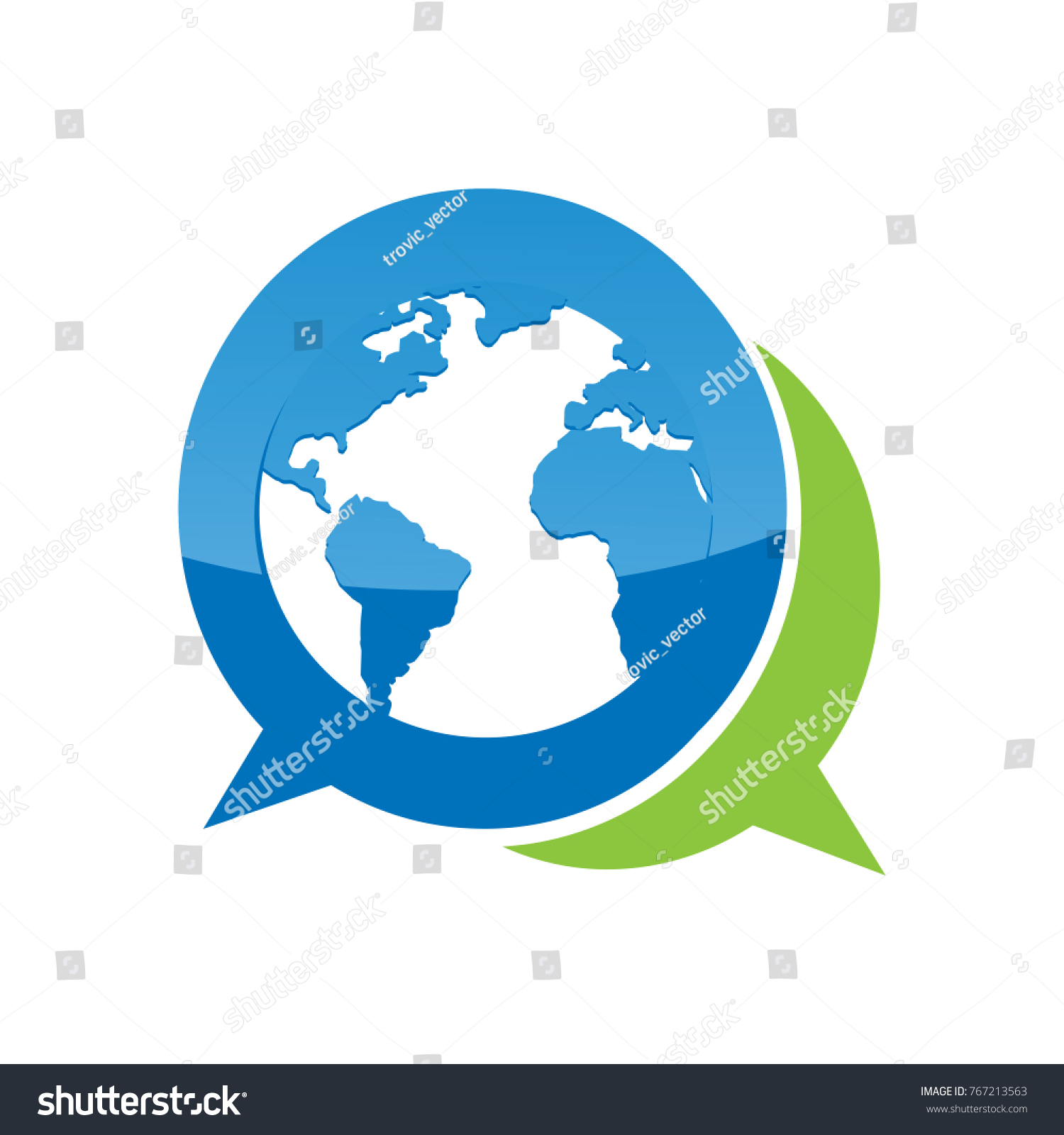 Chat World Icon Vector Logo Stock Vector Royalty Free