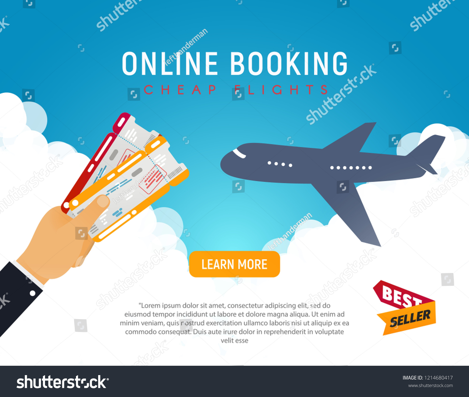 Cheap Flight Travel Vector Banner Best Stock Vector Royalty Free 1214680417