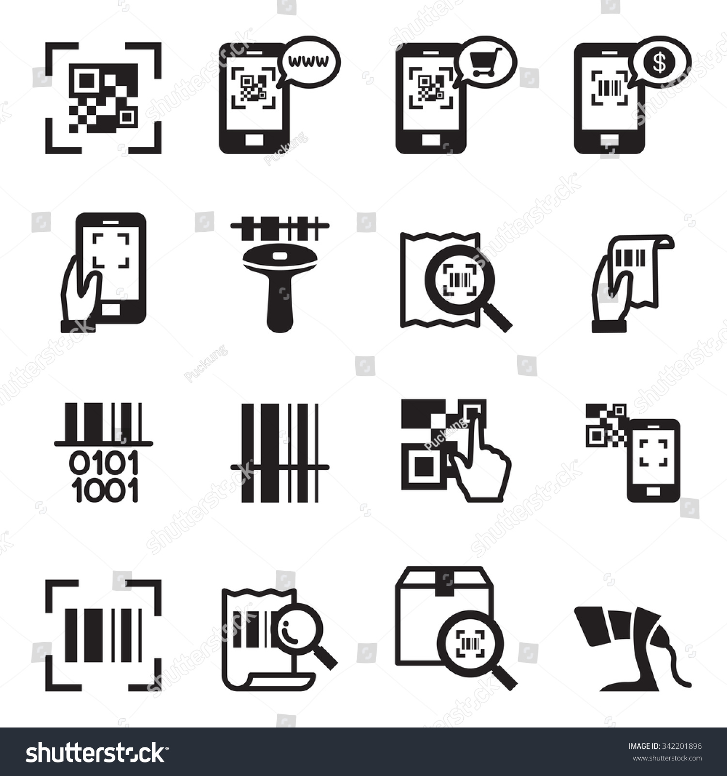 Check Code Barcode Qr Code Reader Stock Vector Royalty Free 342201896 1555