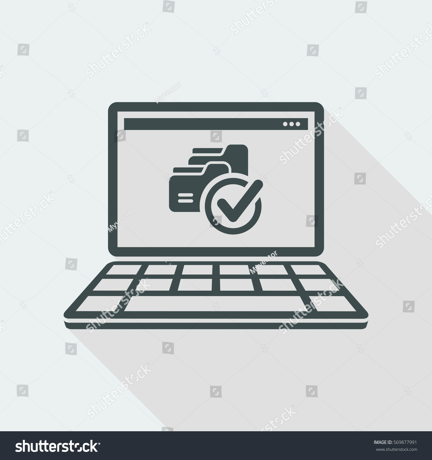 Check Copy Folder Flat Minimal Icon Stock Vector (Royalty Free ...