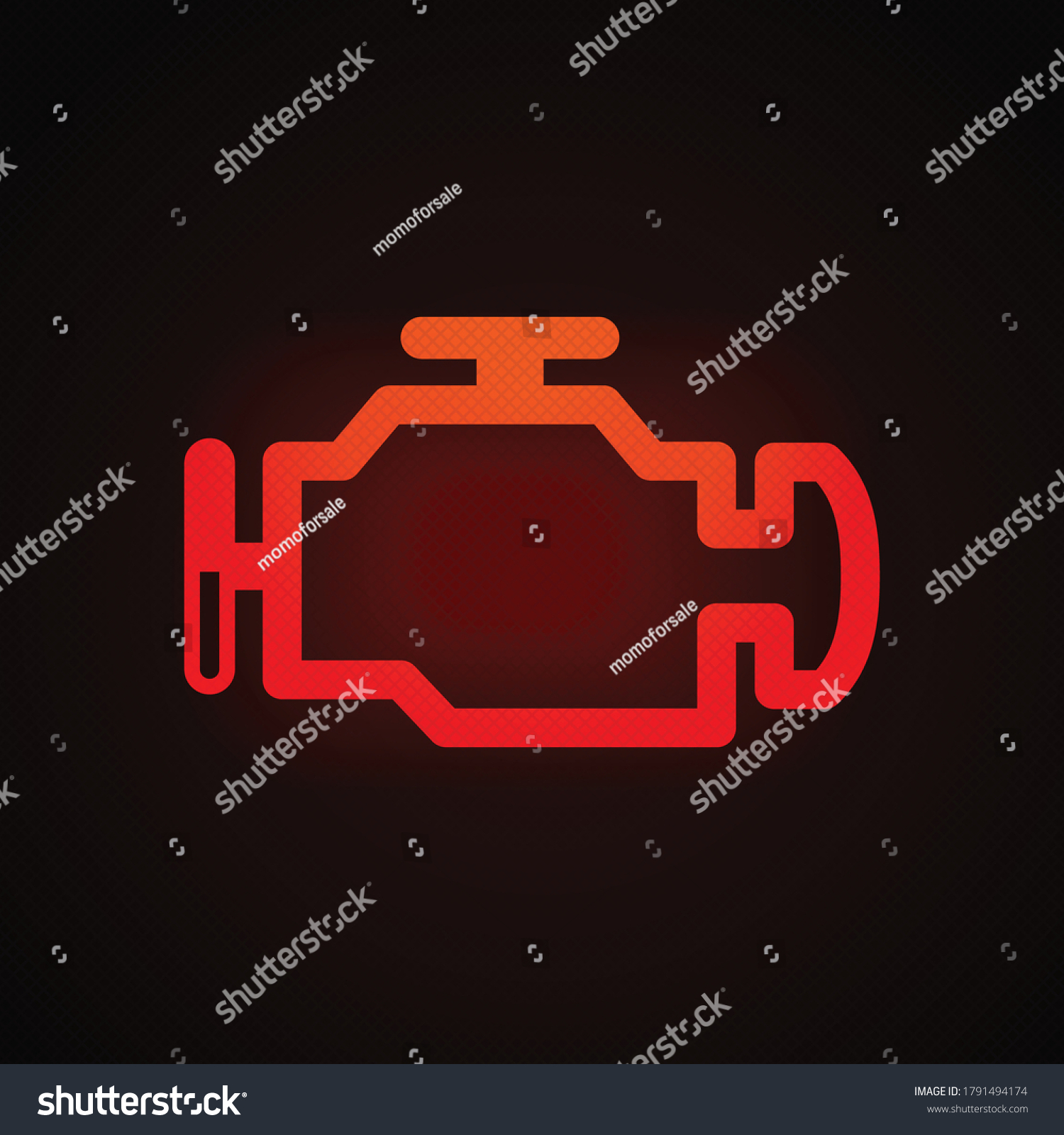 Check Engine Warning Light Vector Illustration Stock Vector Royalty