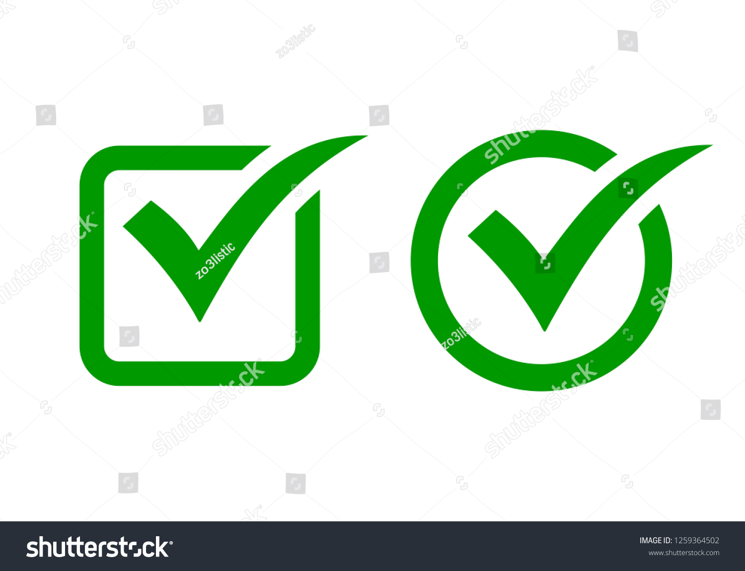 Check List Button Icon Check Icon Stock Vector (Royalty Free) 1259364502