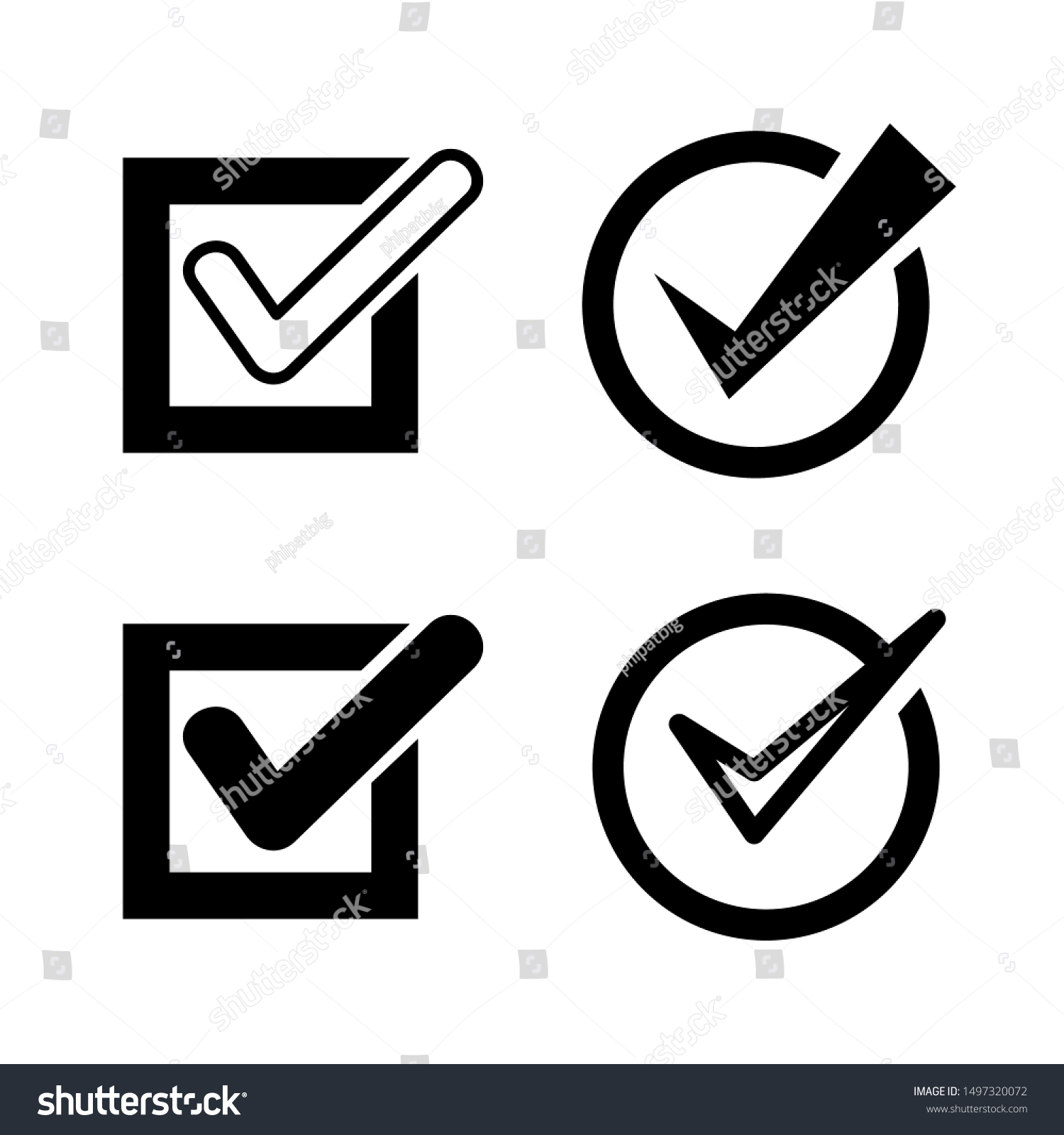 Check List Check Mark Symbol Set Vector De Stock Libre De Regal As Shutterstock