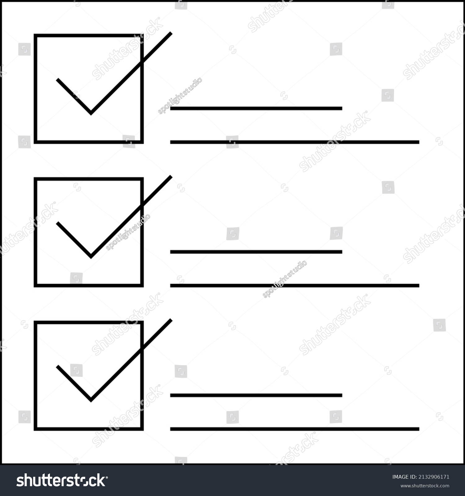 Check List Flat Thin Line Icon Stock Vector (Royalty Free) 2132906171 ...