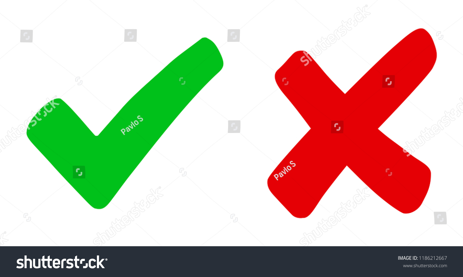 Check Mark Cross Vector Stock Vector (Royalty Free) 1186212667 ...