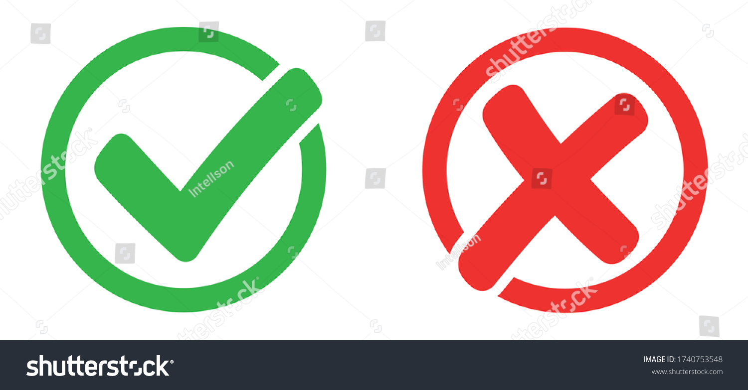 Check Mark X Mark Icon Checkmark Stock Vector (Royalty Free) 1740753548 ...