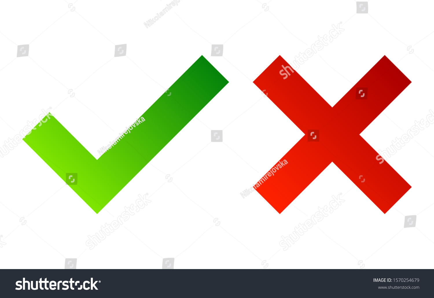 Check Mark Green Tick Symbol Red Stock Vector (Royalty Free) 1570254679