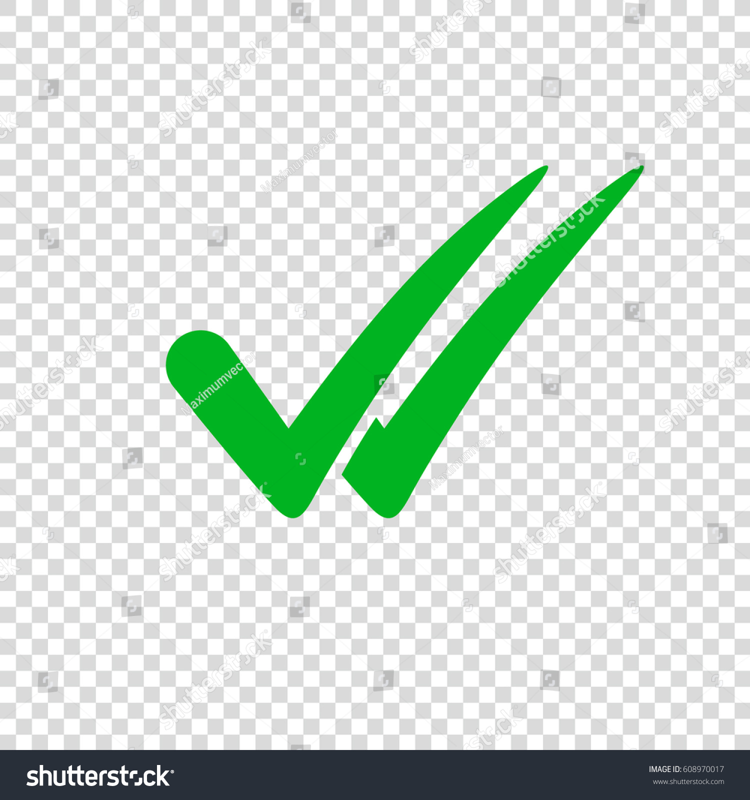 Check Mark Icon On Transparent Background Stock Vector 608970017 ...