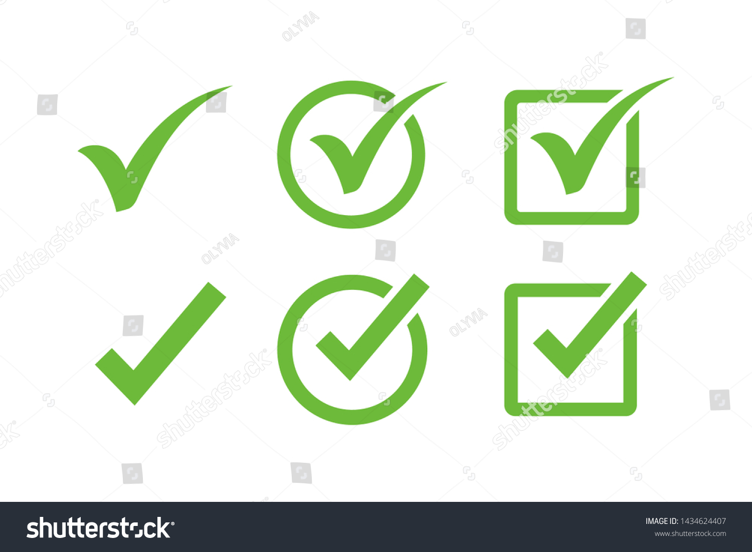 Vektor Stok Check Mark Icon Symbols Vector Symbol Tanpa Royalti