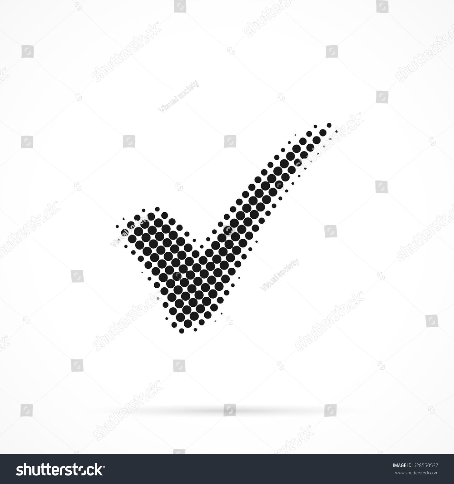 Check Mark Halftone Dotted Illustration Isolated Stock Vector Royalty Free