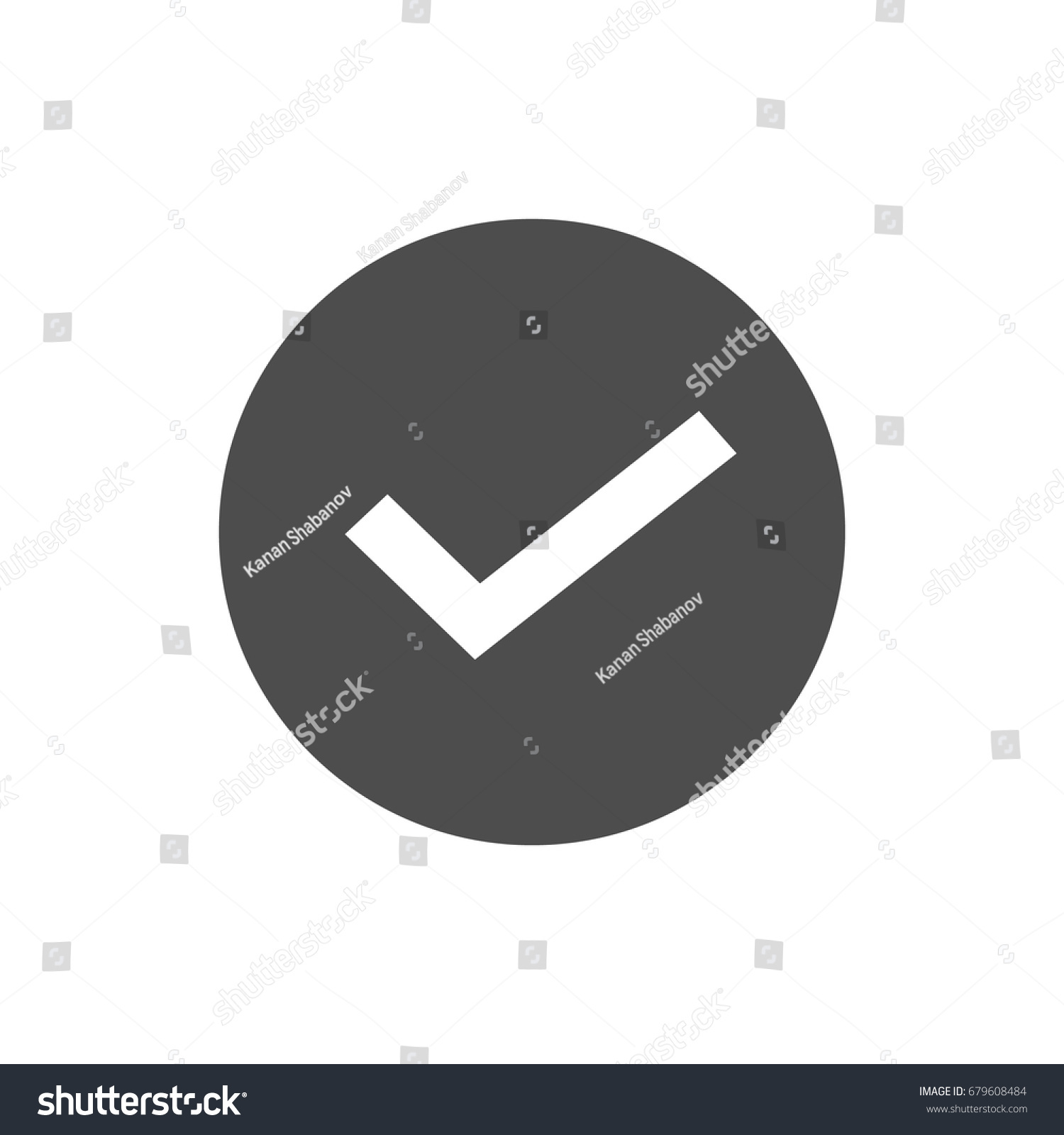 Check Mark Monochrome Illustration Stock Vector (Royalty Free