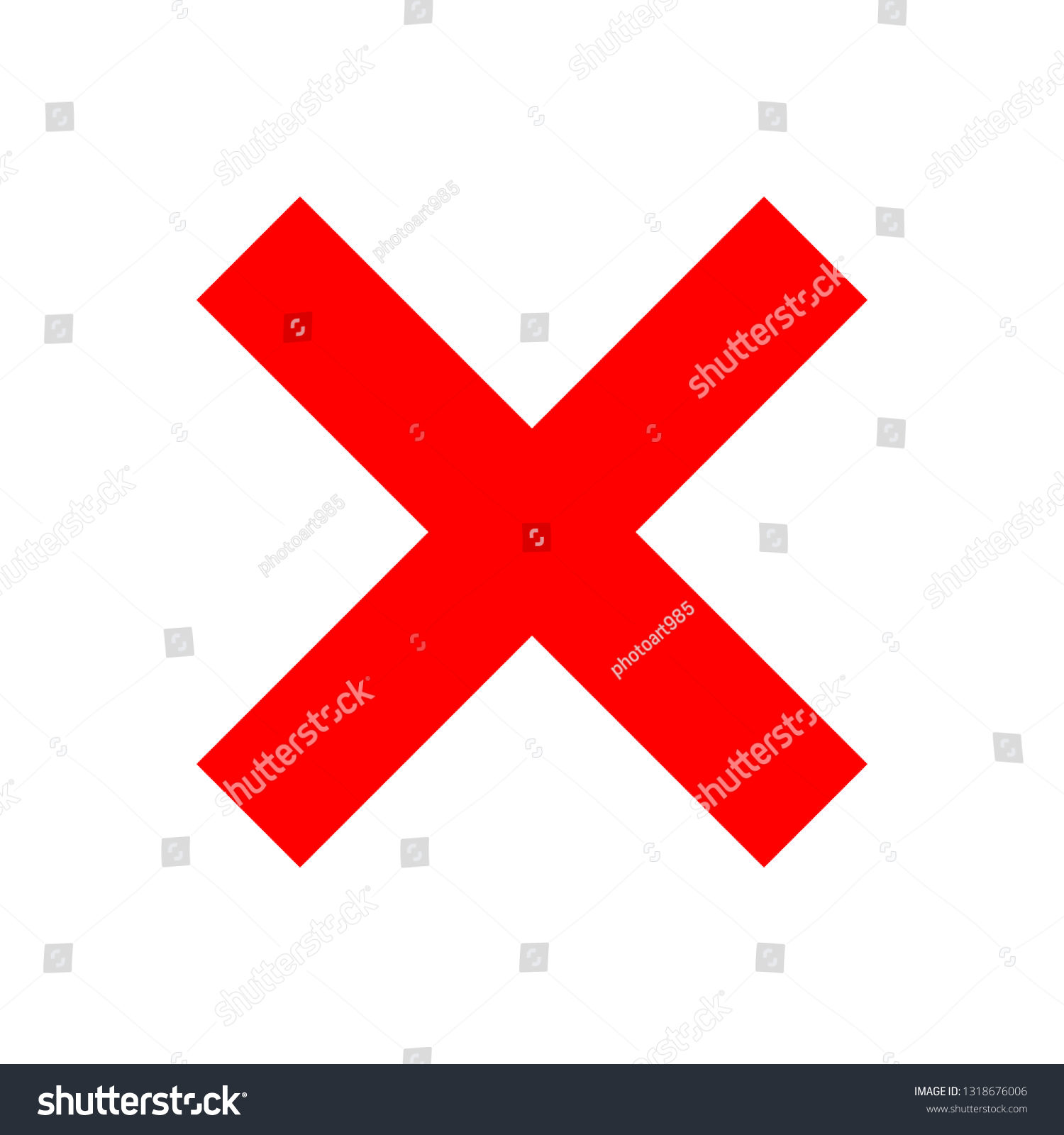 Check Marks Red Cross Icon Simple Stock Vector (Royalty Free ...