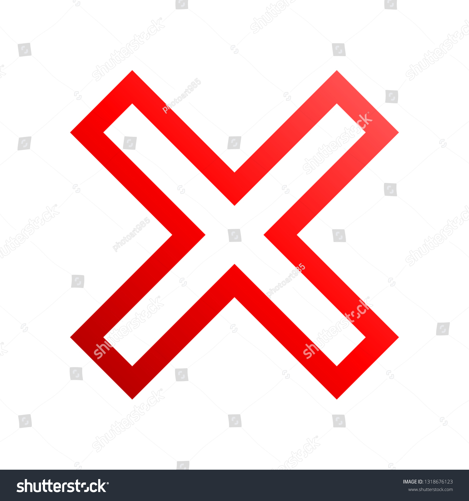 Check Marks Red Gradient Outline Cross Stock Vector (Royalty Free ...