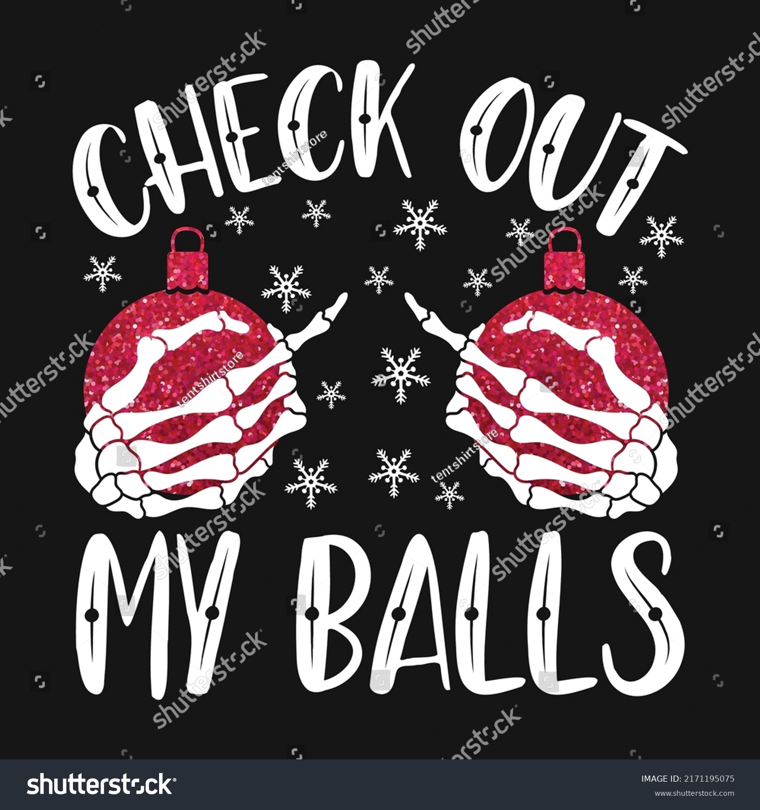 SVG of Check Out My Balls Christmas Vector T-shirt svg
