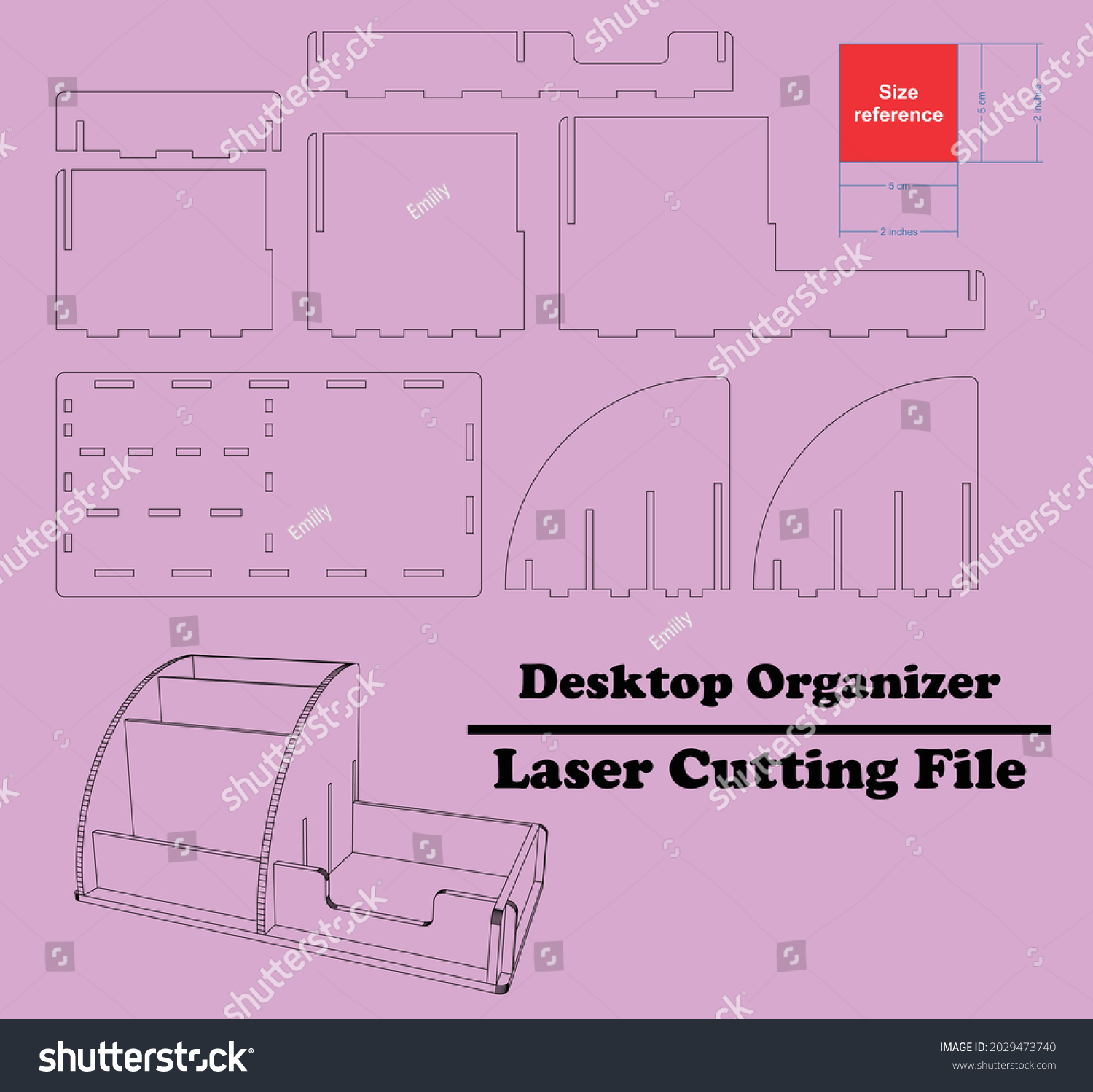 SVG of Check out my laser-cutting Desktop Organizer. it can be made with all 3mm material thicknesses. svg