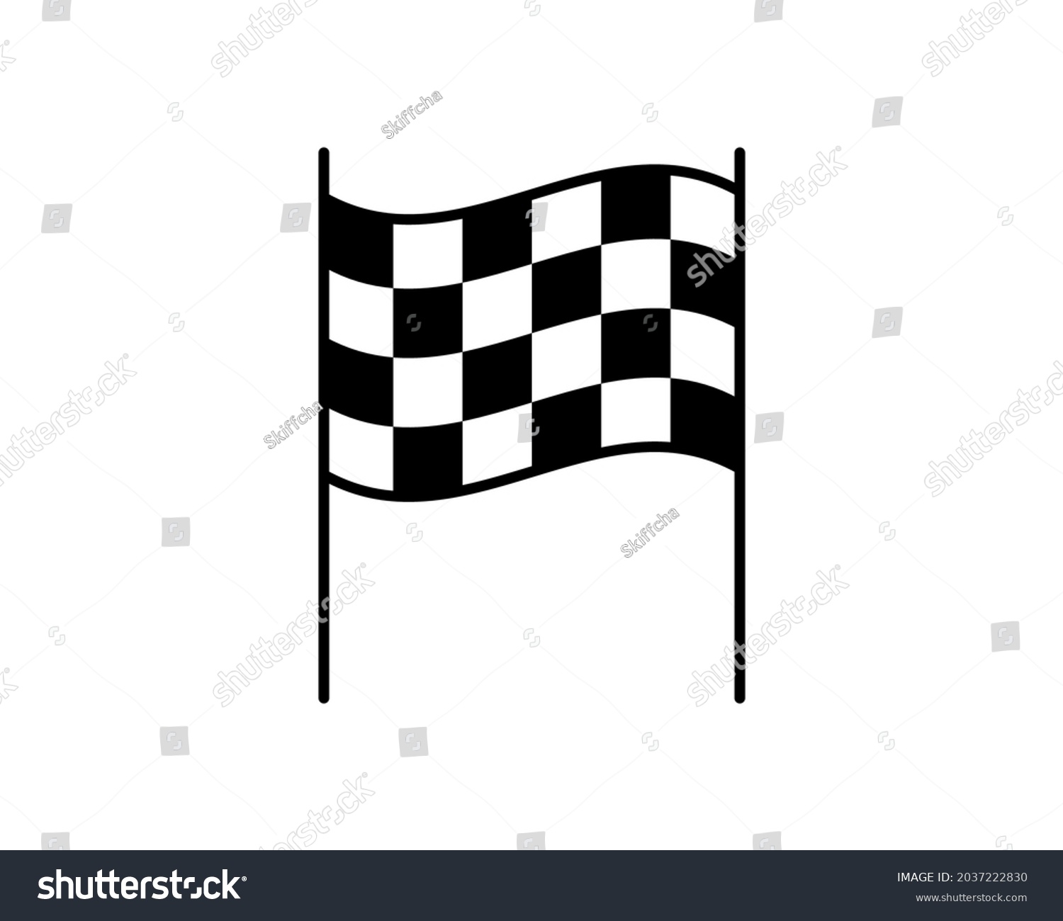 Checkered Racing Flag Icon Starting Flag Stock Vector (Royalty Free ...