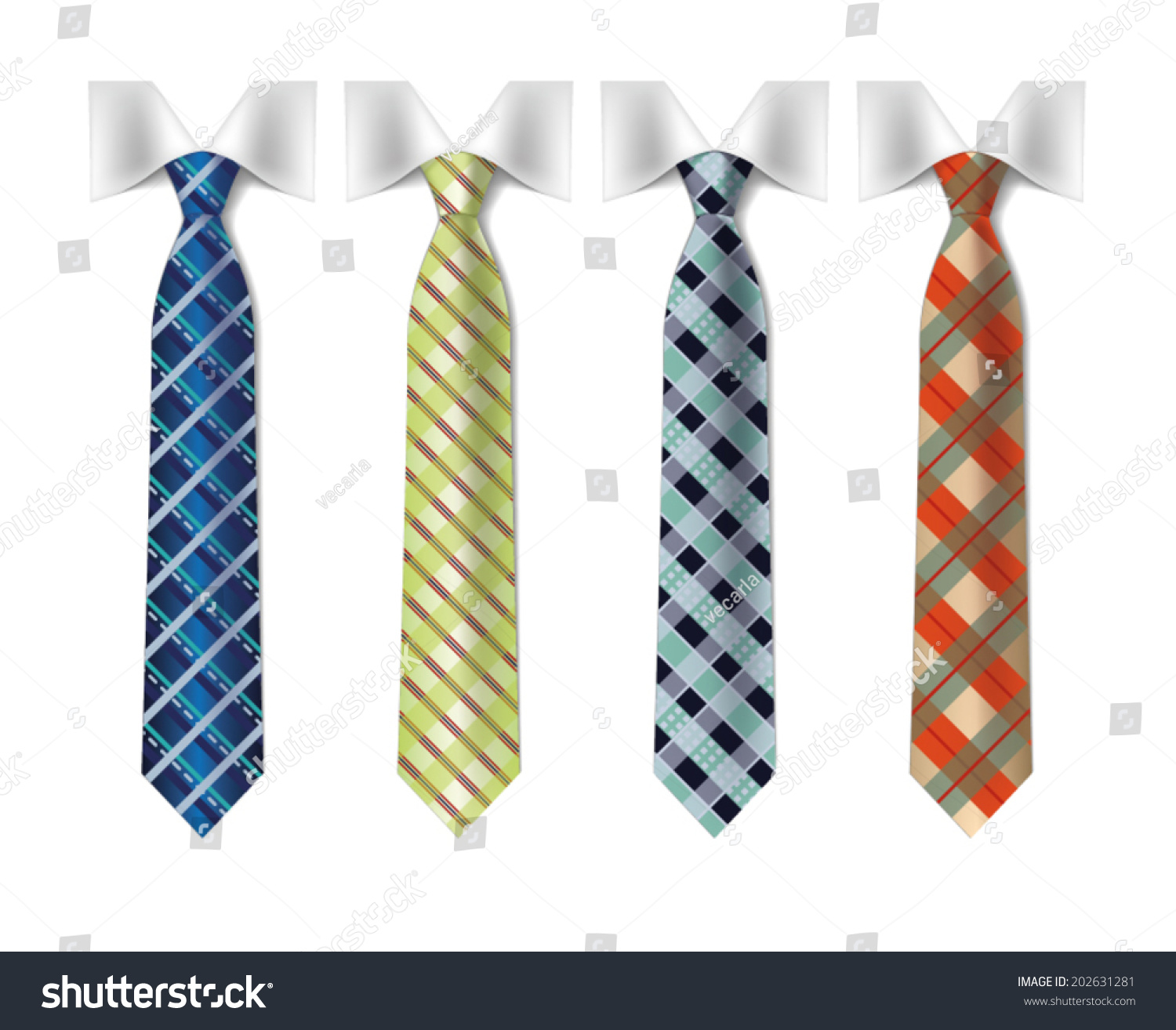 Checkered Silk Ties Template Stock Vector (Royalty Free) 202631281