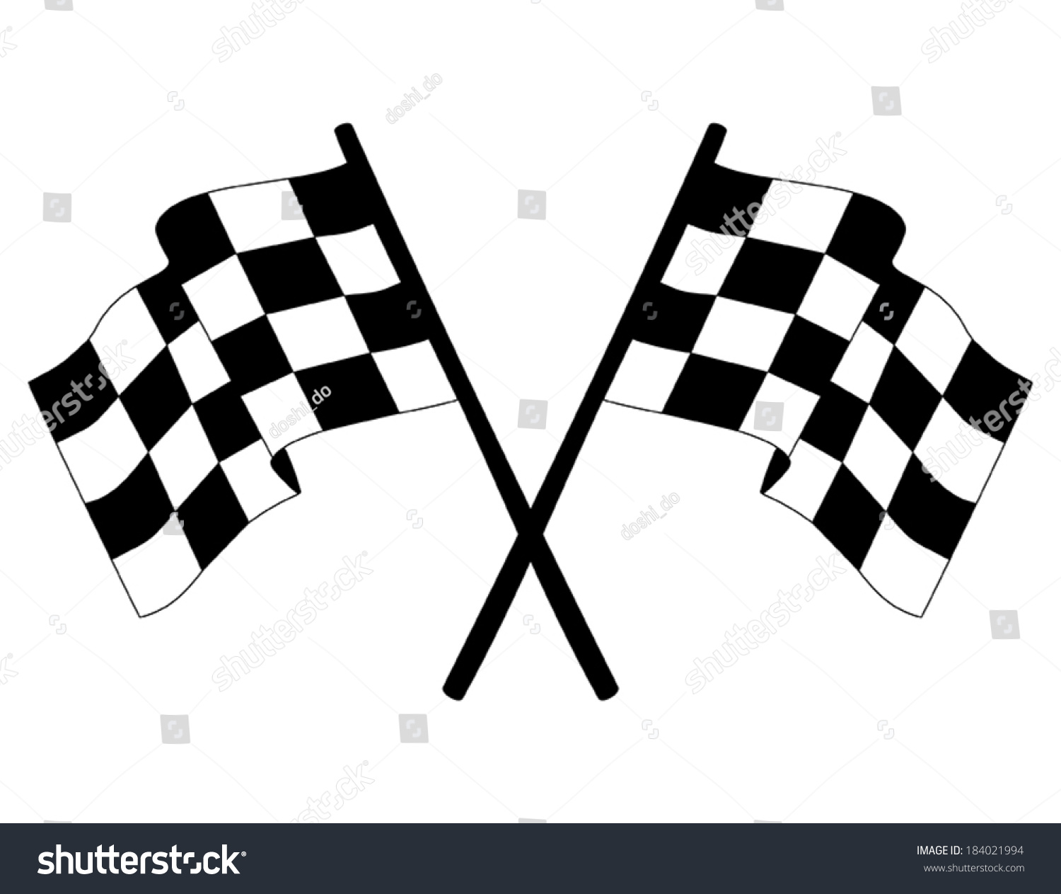 Checkered Vector Flag. - 184021994 : Shutterstock