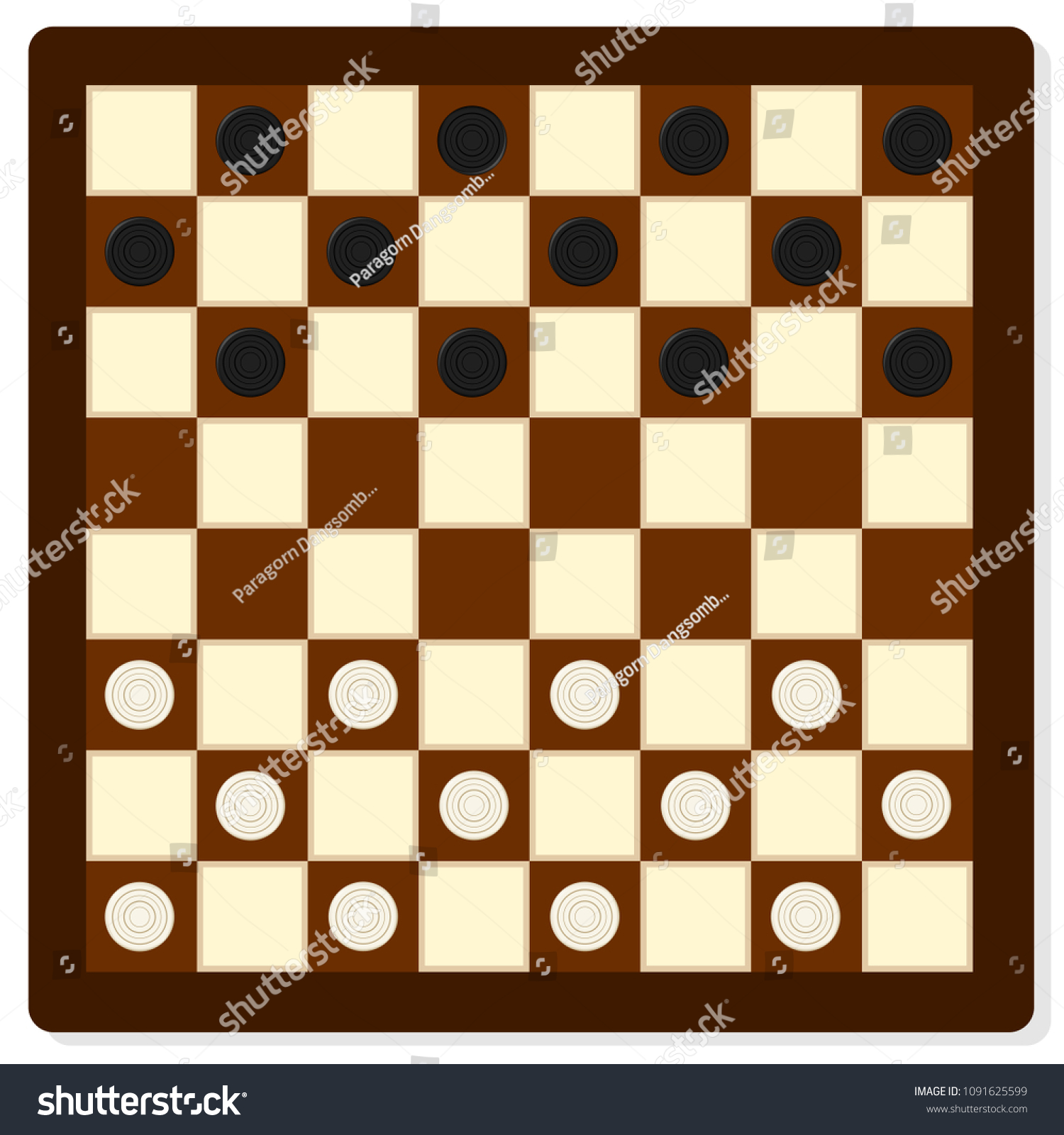 Checkers Piece Board Game Graphic Vector Stock Vector Royalty