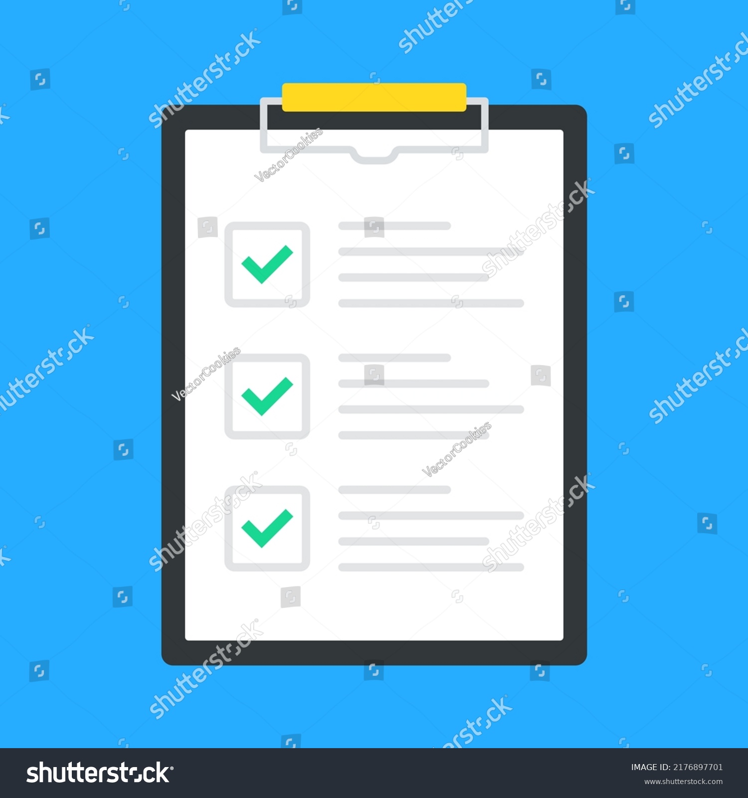 Checklist Clipboard Green Ticks Check List Stock Vector (Royalty Free ...