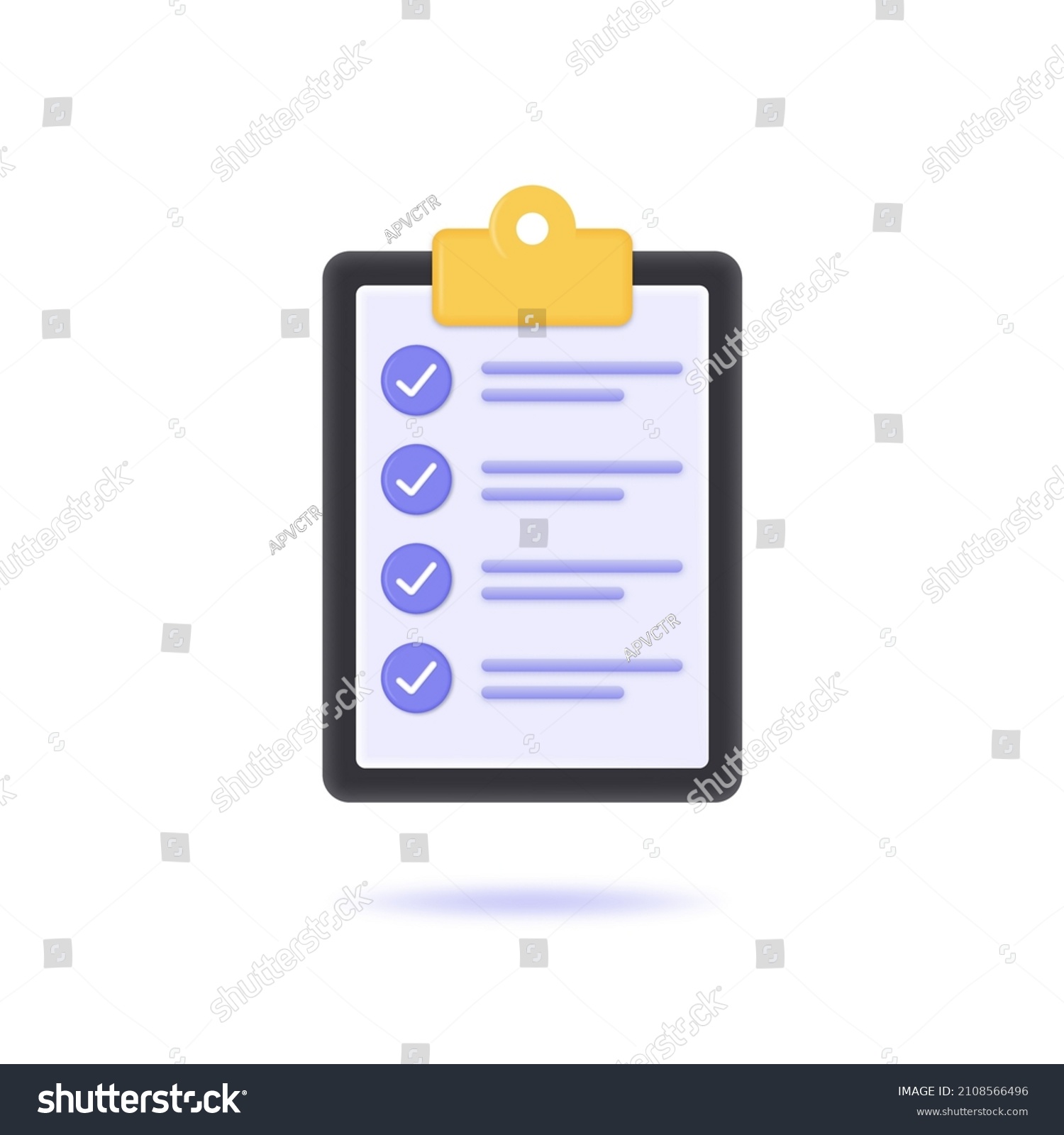 Checklist 3d Check Marks Concept Completed Stock Vector (Royalty Free ...