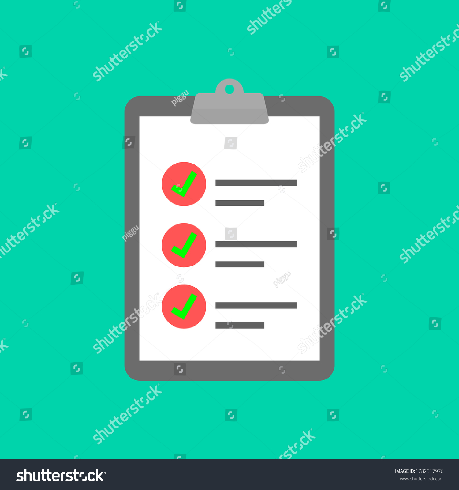 Clipboard Checklist Green Check Marks Businessman: เวกเตอร์สต็อก (ปลอด