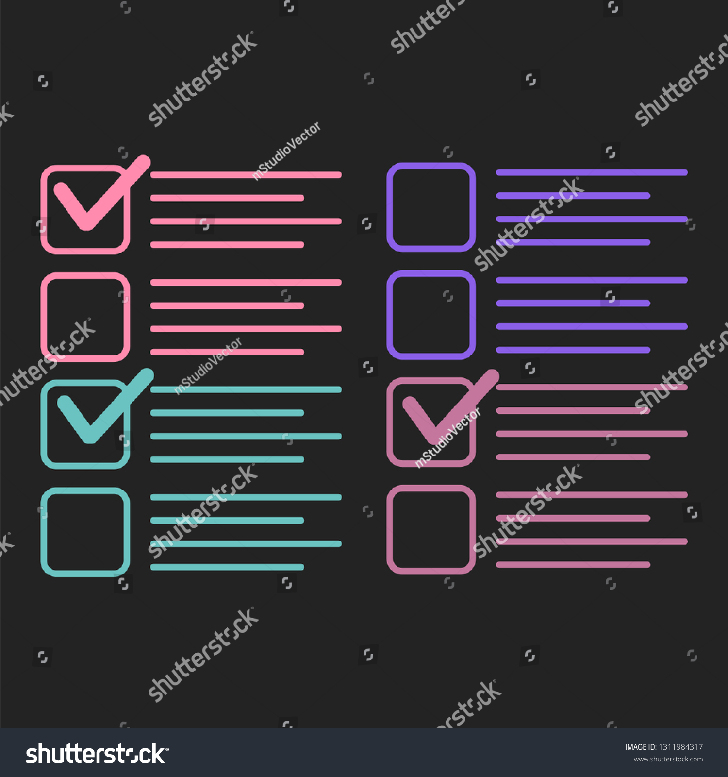 Checklist With Tick Marks Stock Vector Illustration Of Agreement