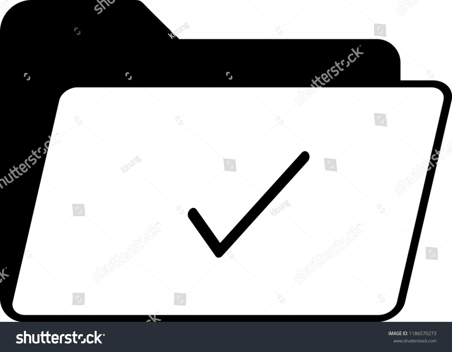 Checkmark Folder Icon Stock Vector (Royalty Free) 1186570273