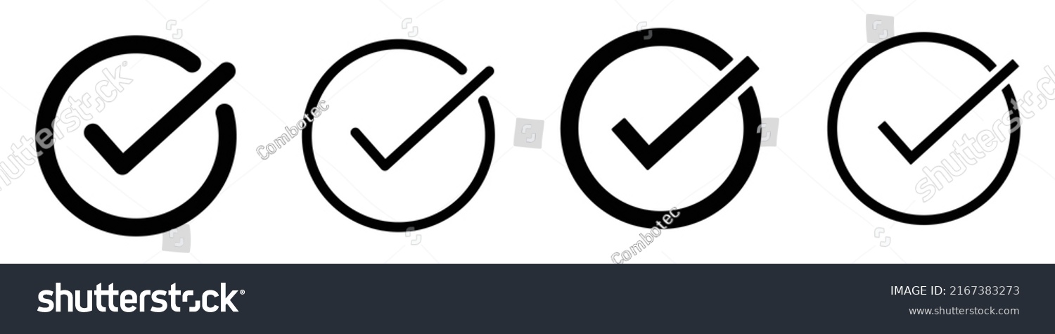 Checkmark Icon Checkbox Icon Checklist Icon Stock Vector (Royalty Free ...