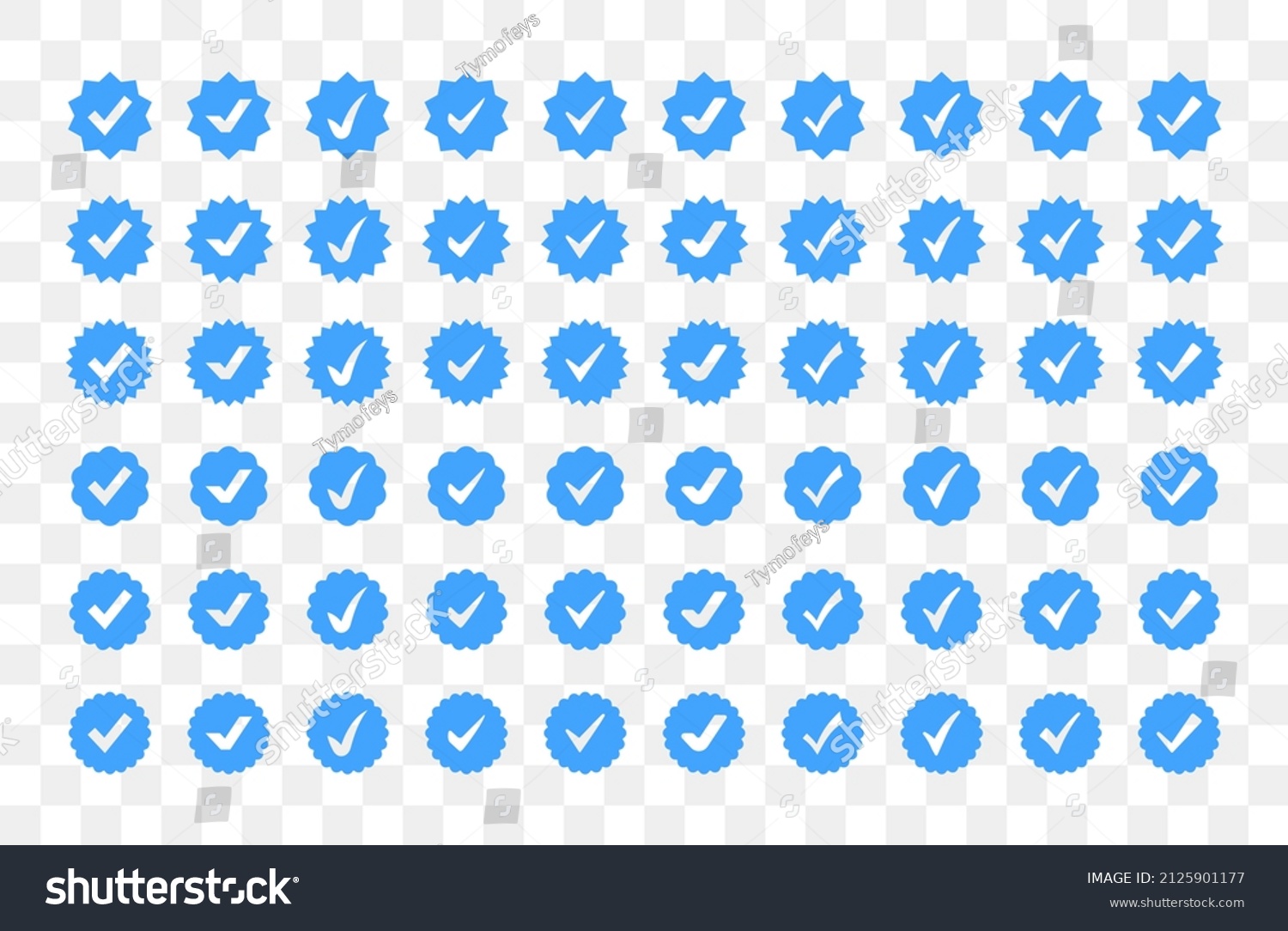 Checkmark Icon Set Blue Approved Star Stock Vector (Royalty Free ...